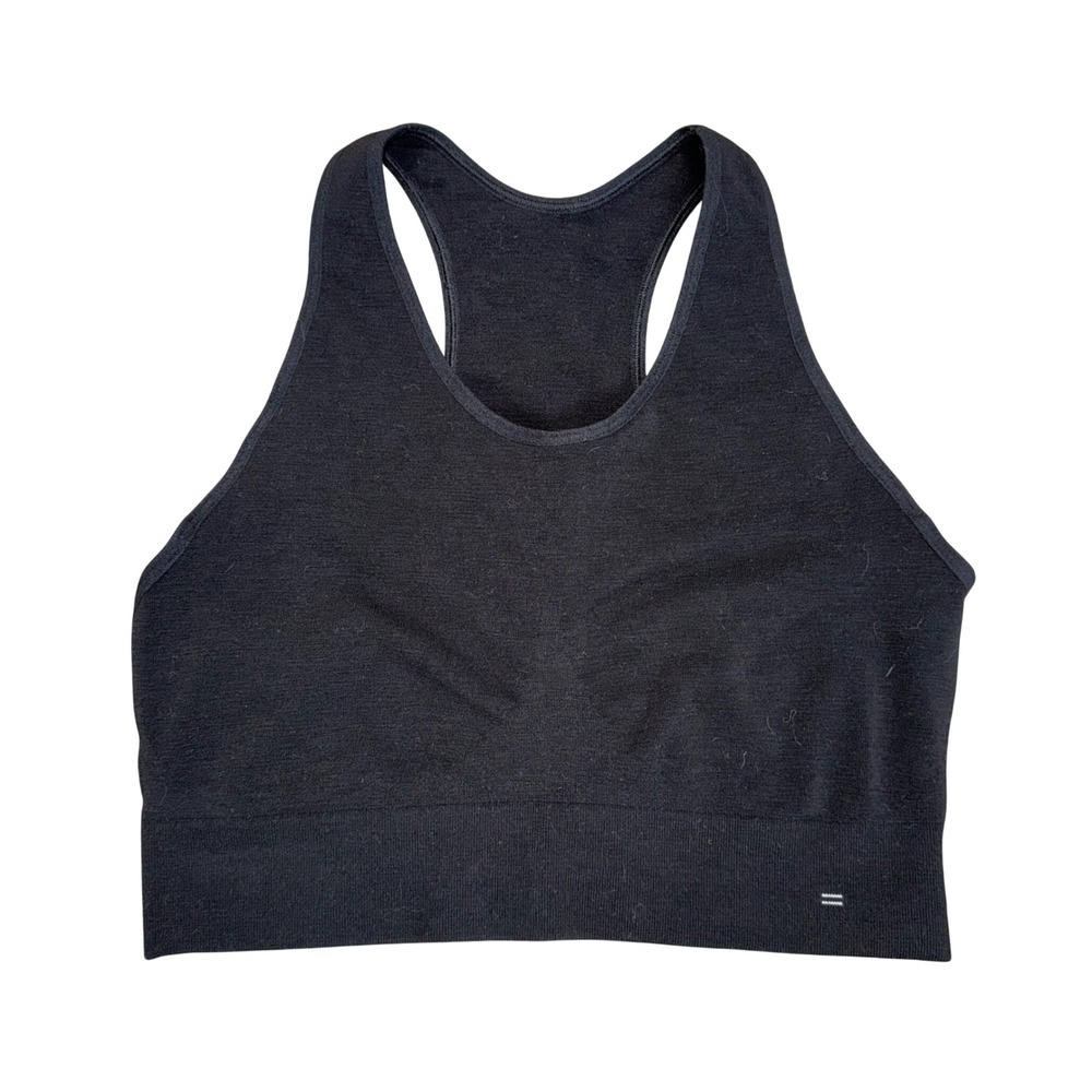 Branwyn Essential Bralette Women XL Black Excellent Merino Wool Racerback Top